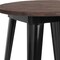 Merrick Lane 24" Round Metal Indoor Table with Galvanized Steel Frame and Rustic Wood Top